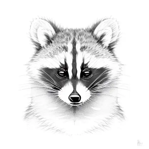 A Funny Raccoon And A Funny Cat