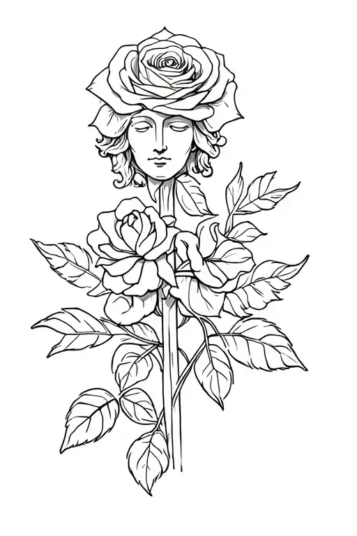 Rose With Cruz De Jesus Christ