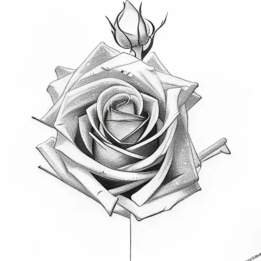Rose Back Of Hand Tattoo With Stem Wrapping Around Forearm