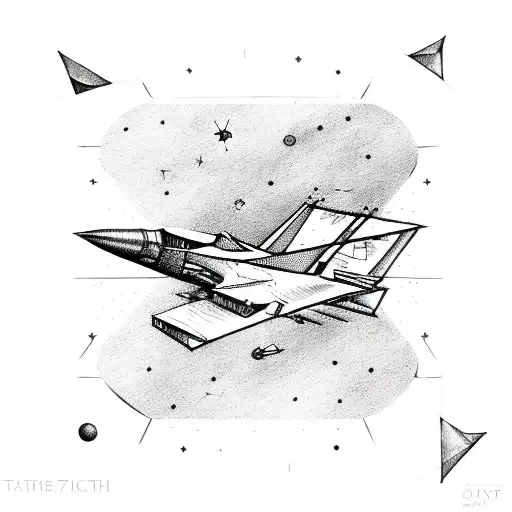 Paper Airplane Leaving The Tail The Sagittarius Constellation And Planets