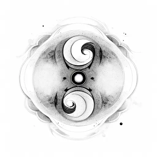 A Yin Yang Symbol Composed Of Musical Notes And Dancing Silhouettes