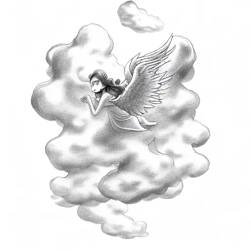 Clouds With Falling Angel