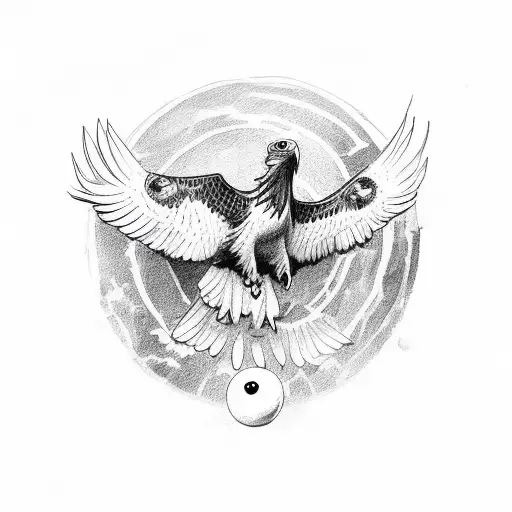 Flying Eagle Holding An Eyeball