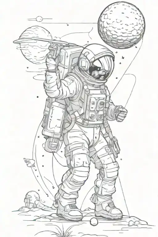 Astronaut Playing Golf