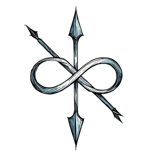 Arrow With Infinite Symbol In Back