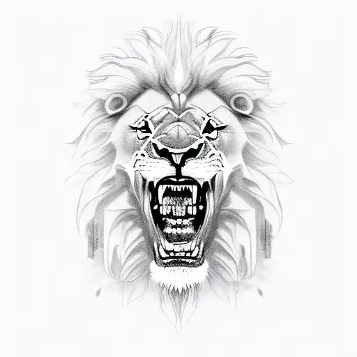 Detailed Screaming Lion