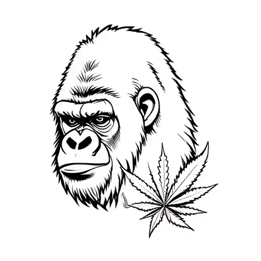 Gorilla Smoking Weed