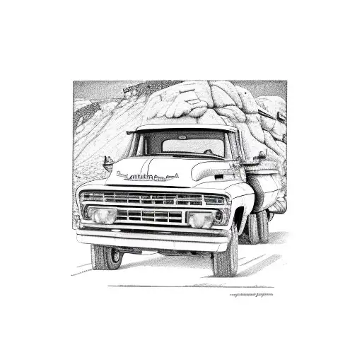 A Vintage Truck Driving Through Joshua Tree National Park