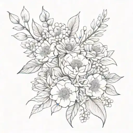 Bouquet With January July October And December Birth Flower