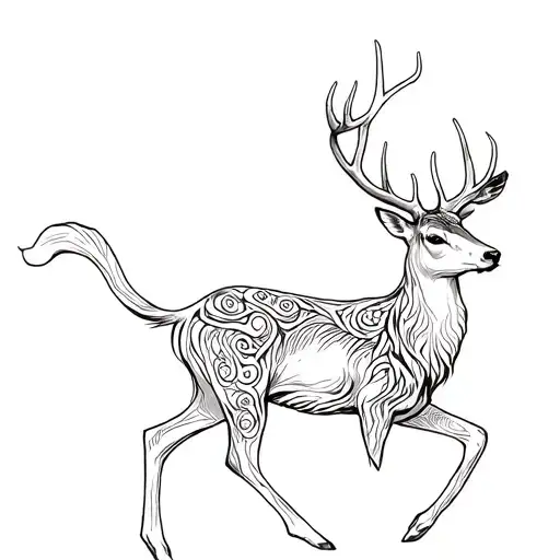 Deer With Soul Leaving The Body