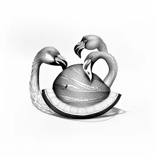 Flamingo And Watermelon