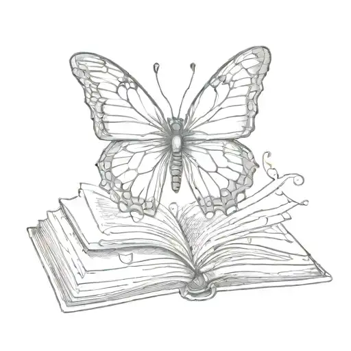A Butterfly Emerging From An Open Book