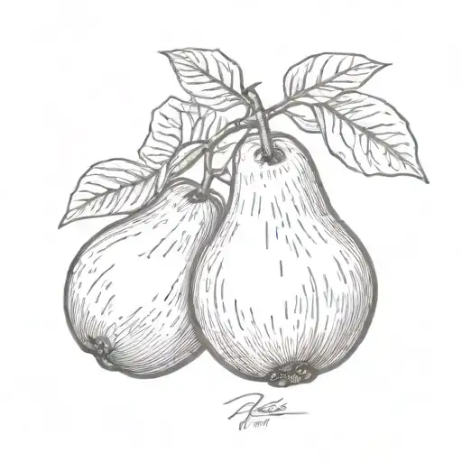 Pear With A Crown And Two Walnuts