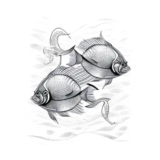 Two Fish Swimming Upstream