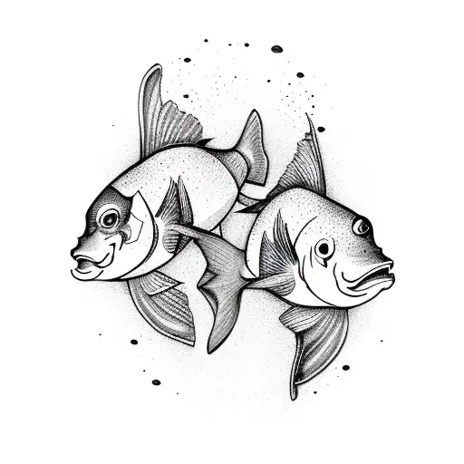 Two Fish Swimming One Way