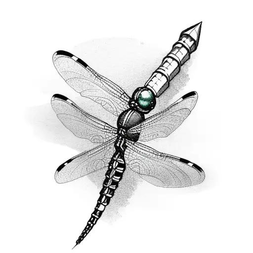 The Word Saudade With A Dragonfly