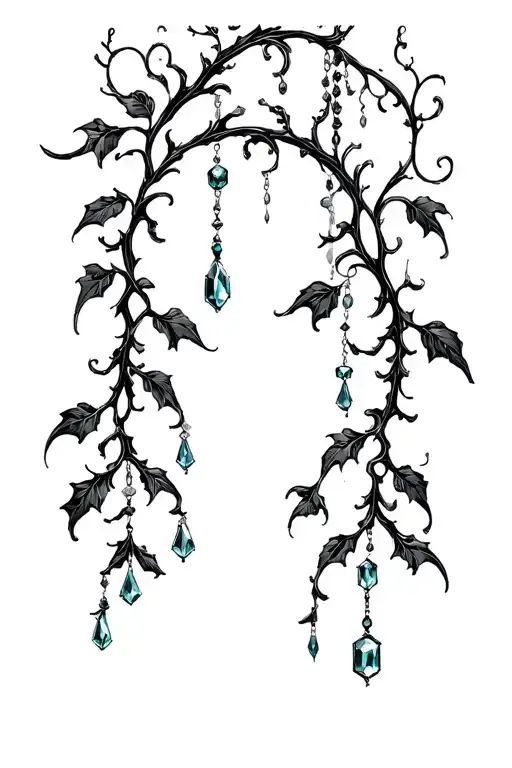 Jewels Hanging Black Ivy Vines