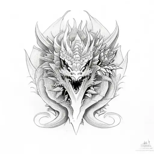 Dragon With Flowers