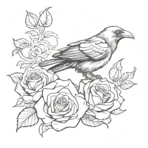 Crow Droping A Rose
