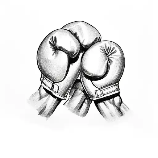 Muscly Angel Holding Boxing Gloves