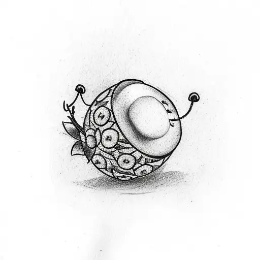 Cute Little Tatoo With Cherry Flower And Dango Mochi