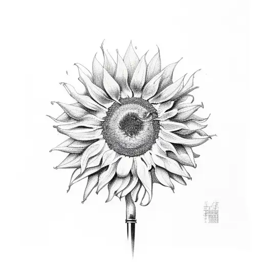 Sketch Style Sunflower With A Surgical Scalpel
