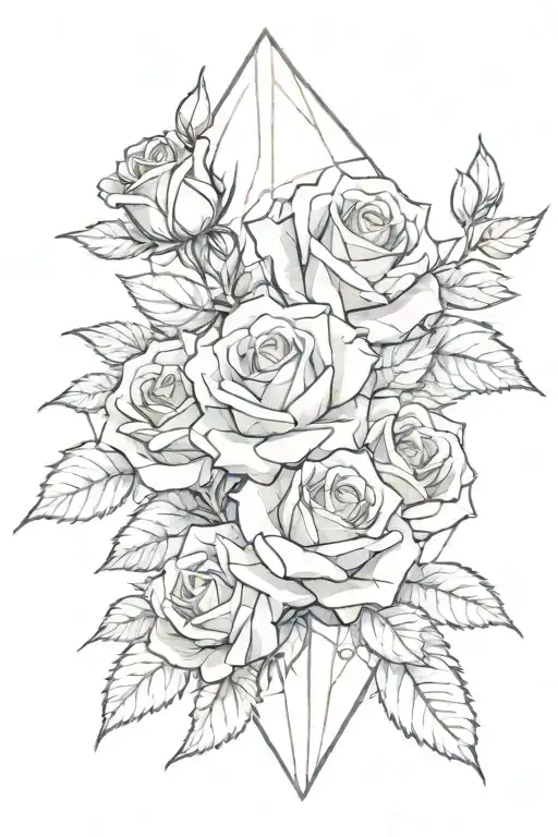 Crystal With Roses Growing