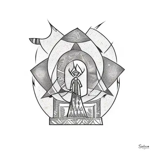 Comic Strip Style Tattoo Featuring Retirement Adventures And African Tribal Patterns