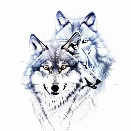 Wolves In A Futuristic 3D Print Style