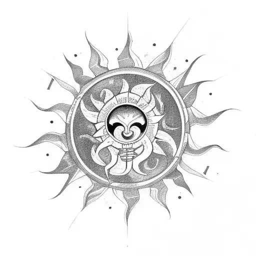Scorpio Symbol With Sun