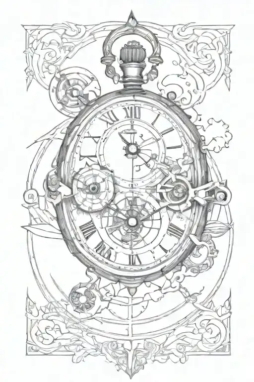 Runs And Vengers Compas Pocket Watch Black