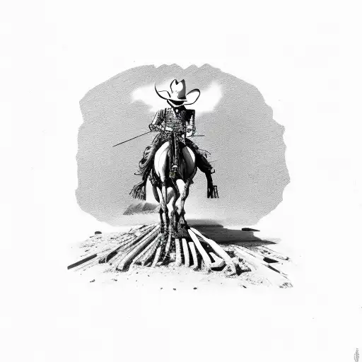 Cowboy Skeleton On Horseback