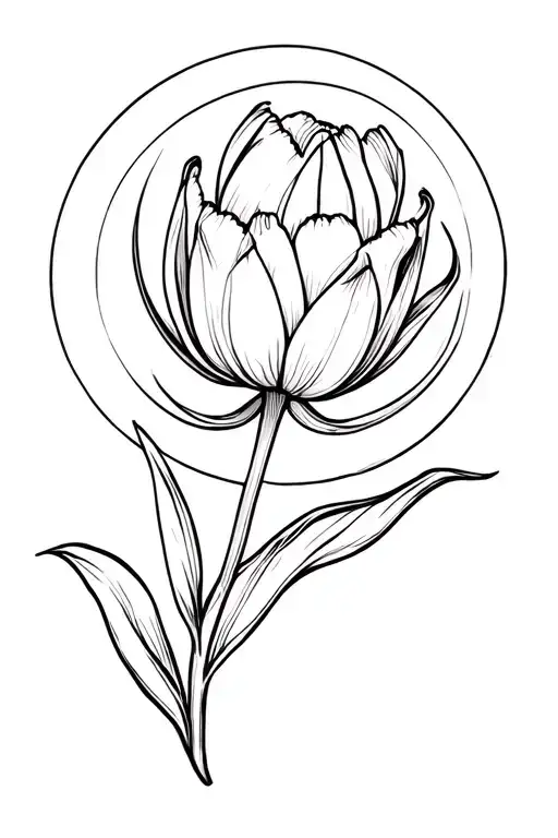 Tulip With Half Moon Surrounded
