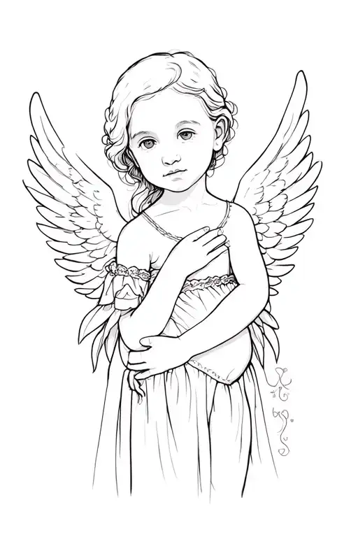Memorial Tattoo For My Baby With Wings