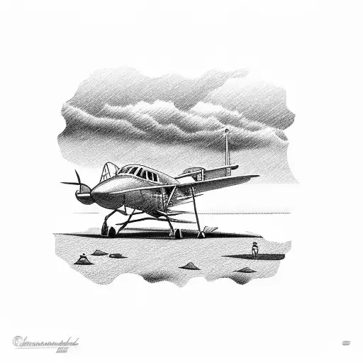 An Aircraft Mechanic Repairing An Airplane On A Beach In Hawaii