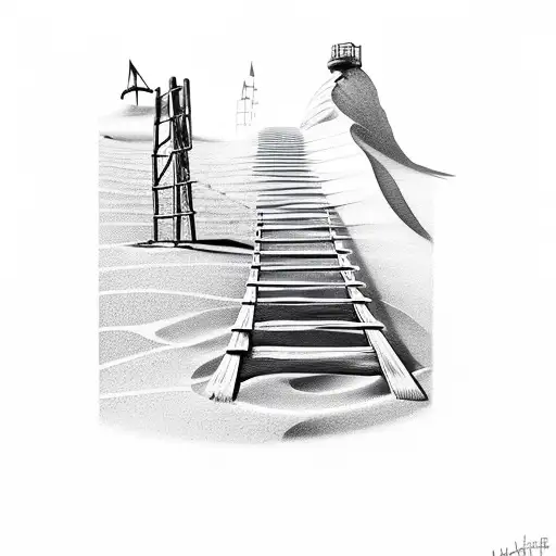 Hourglass With Ladder Of Sand Steps