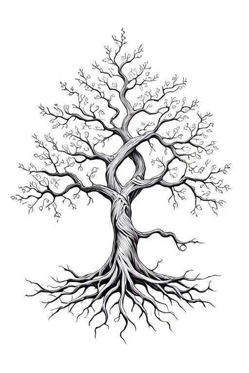 Tree Of Life Intertwined Vines