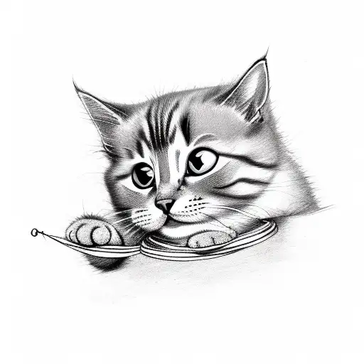 Cute Cat Holding Onto A Balloon