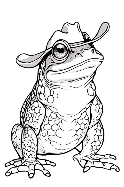 Cartoon Cowboy Frog
