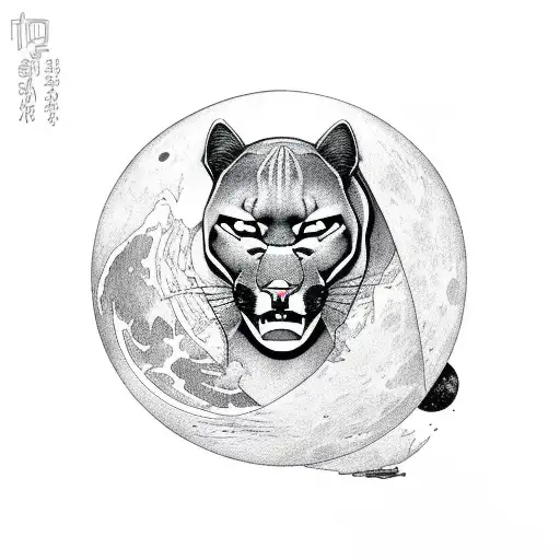 Panther With Moon