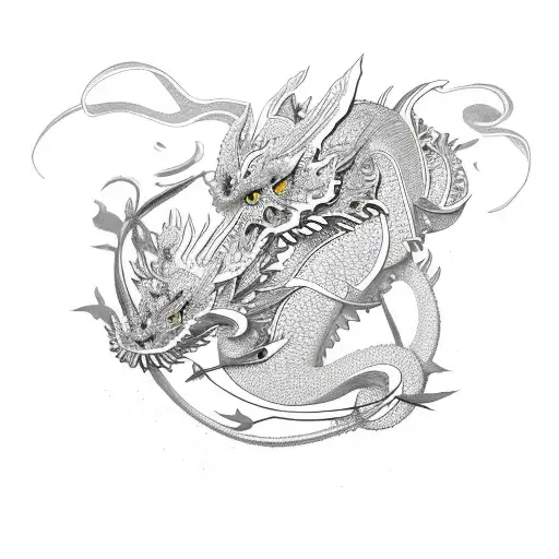 Hibiscus Dragon Around Longsword