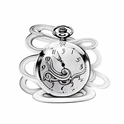 Half Pocket Watch Half Snake