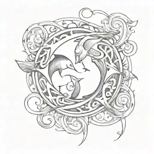 Pisces Symbol Intertwined