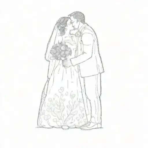 A Bride And Groom Kissing In Front Of A Tree