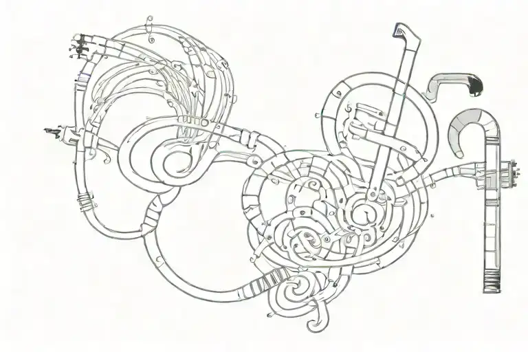 Cigarette And Music Notes Intertwined