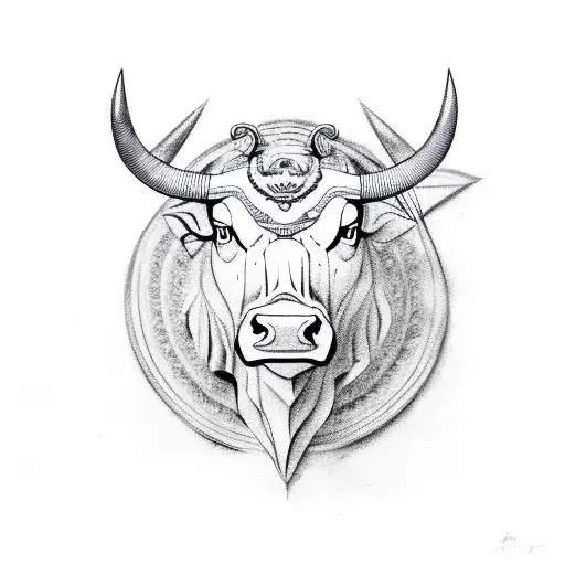 Bull Head With Eagle