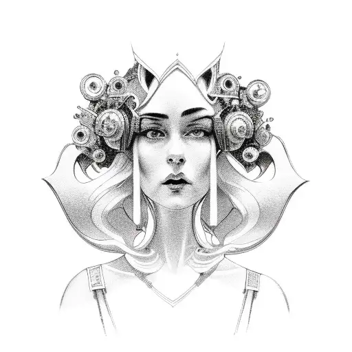 An Intricately Designed Vintage Car Surrounded By Empowering Female Figures