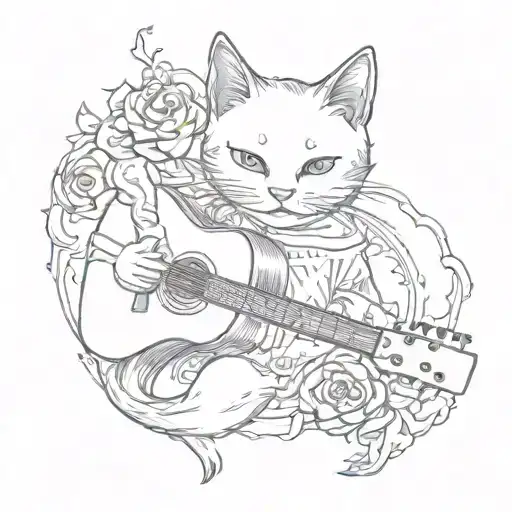 Kitty And Guitar