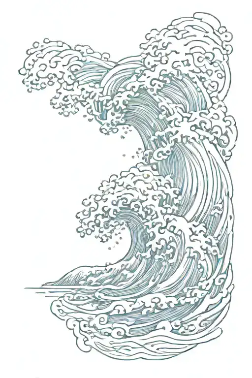 Sadness Wall And Blue Ocean Wave