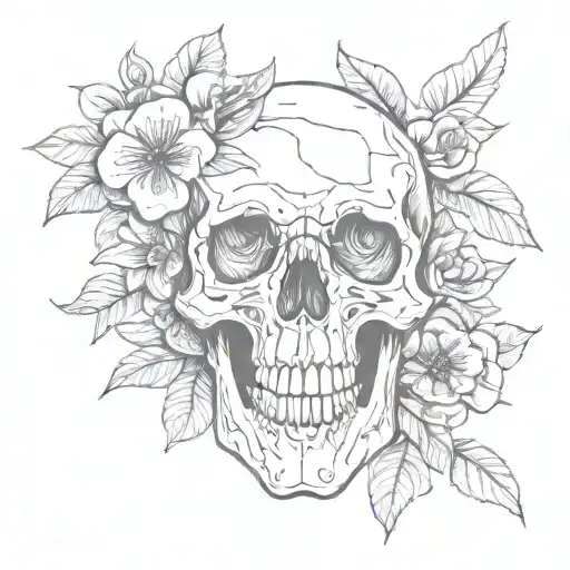 Skull With Flowers